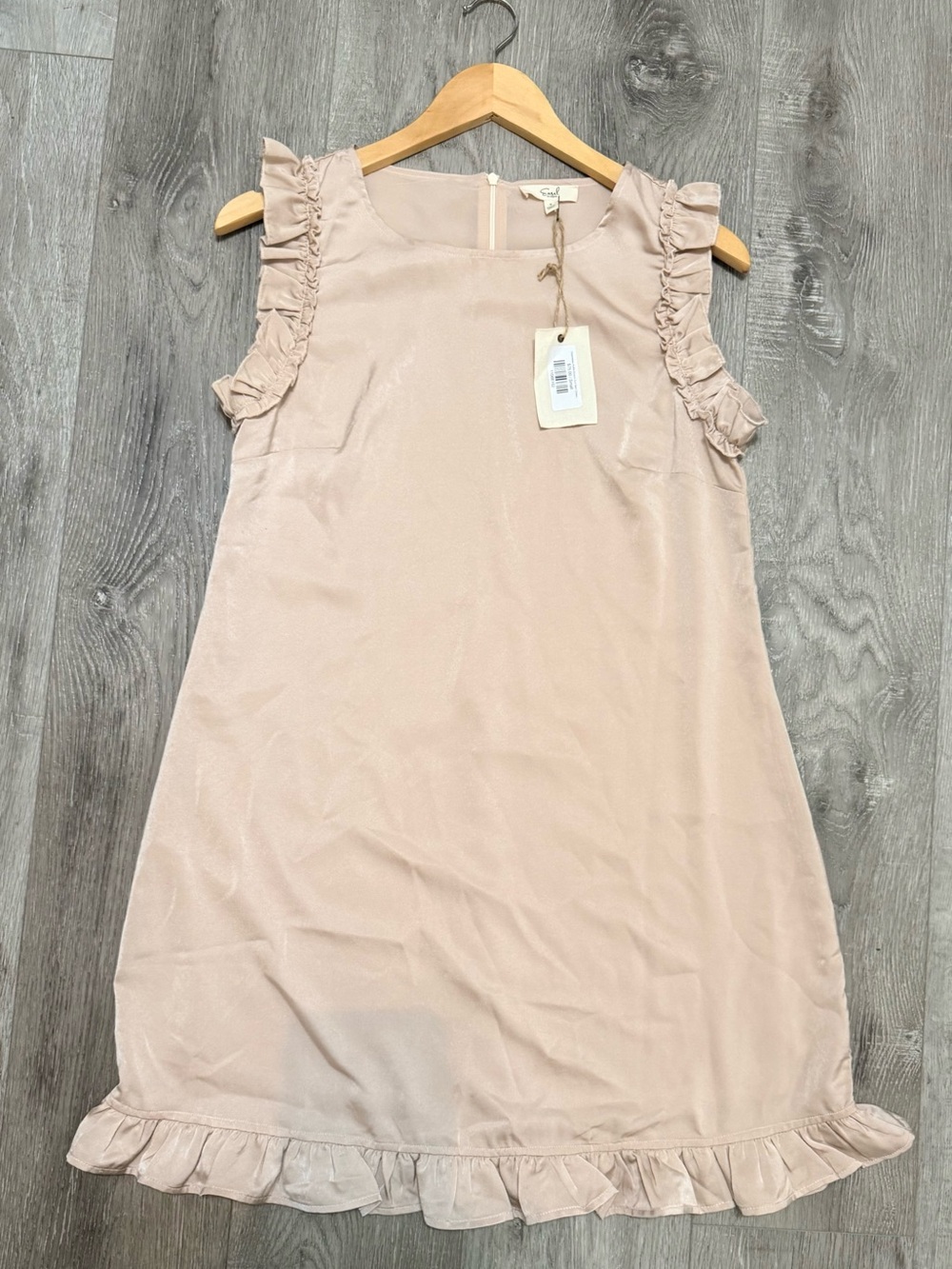 easel Blush Ruffle-Trim Sleeveless Shift Dress